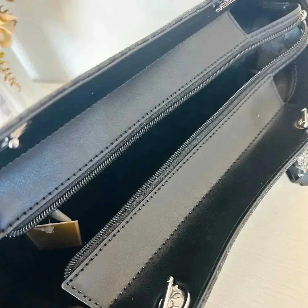 Michael Kors Purse jet set travel large chain tote shoulder bag black signature - Picture 8 of 10